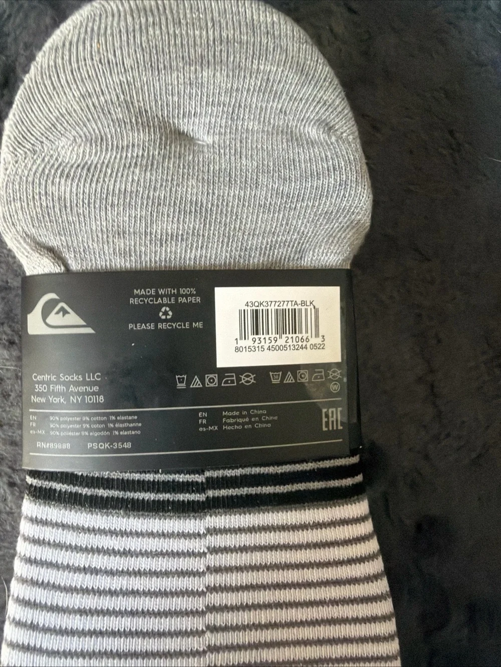 Quiksilver Men’s Black, White & Gray Low-Cut No-Show Socks - 5 Pack
